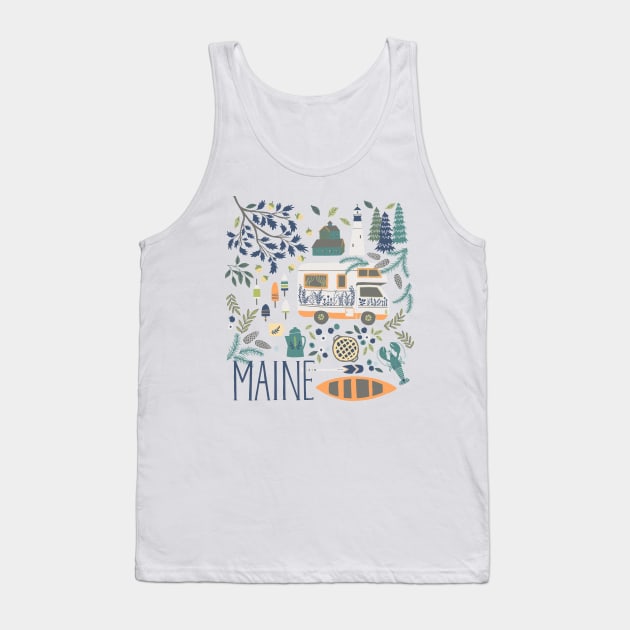 Road Trip to Maine Tank Top by YuanXuDesign